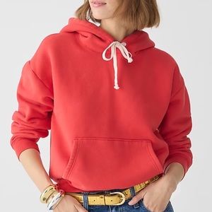 J Crew Heritage Fleece Hoodie in Festival Red NWT Small